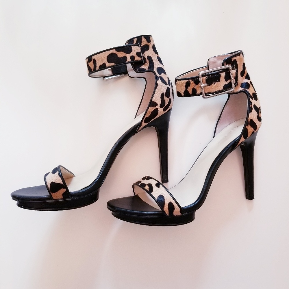 Calvin Klein leopard stiletto sandals